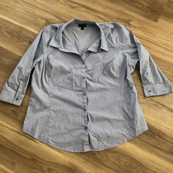 Worthing Blue Pin Stripe Button down Women’s size 2X - Picture 1 of 8